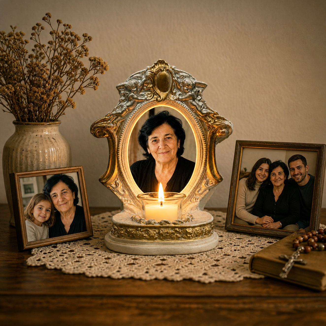 Candelă personalizată cu poza ta (în memoria celor dragi) Lumina Veșnică